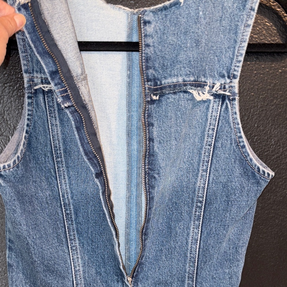 Zara Light Blue Denim Mini Dress XS Excellent - Picture 6 of 7